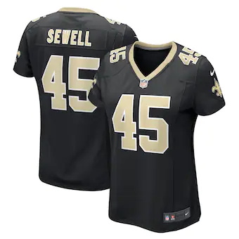 womens nike nephi sewell black new orleans saints game play
